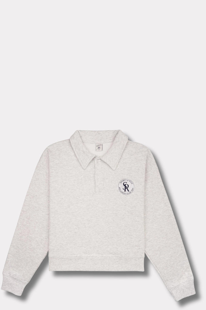 S&R Cropped Polo Heather Gray/Navy