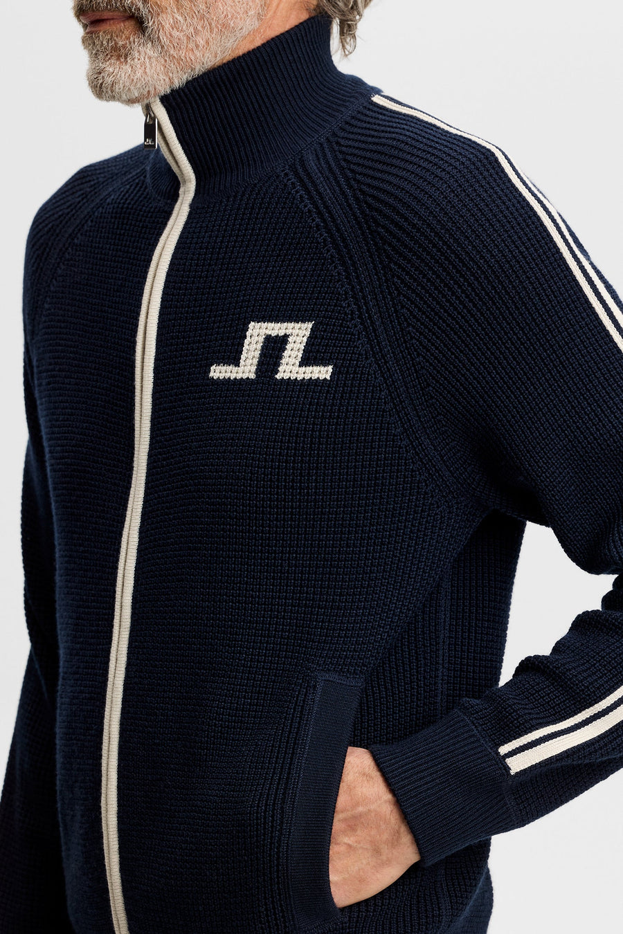 Craig Zip Knit Cardigan JL Navy