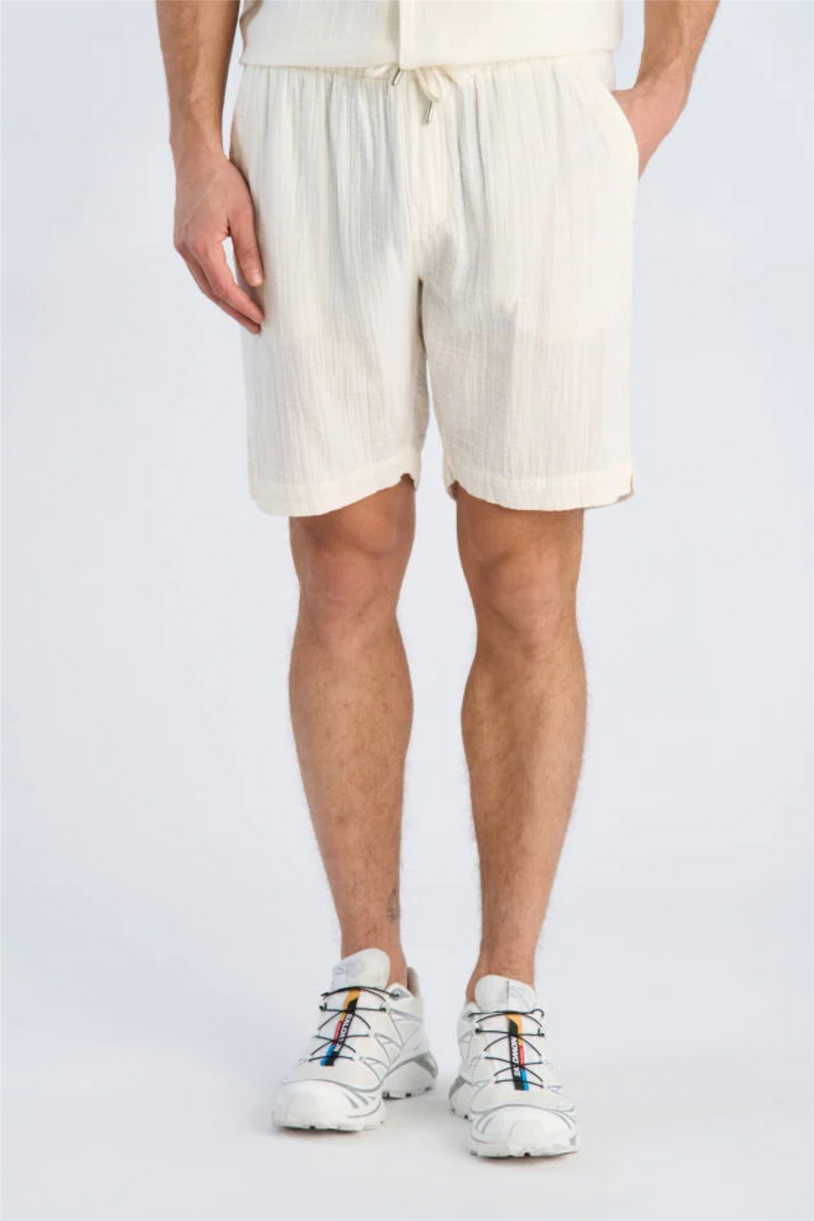 Cotton Muslin Shorts Off White