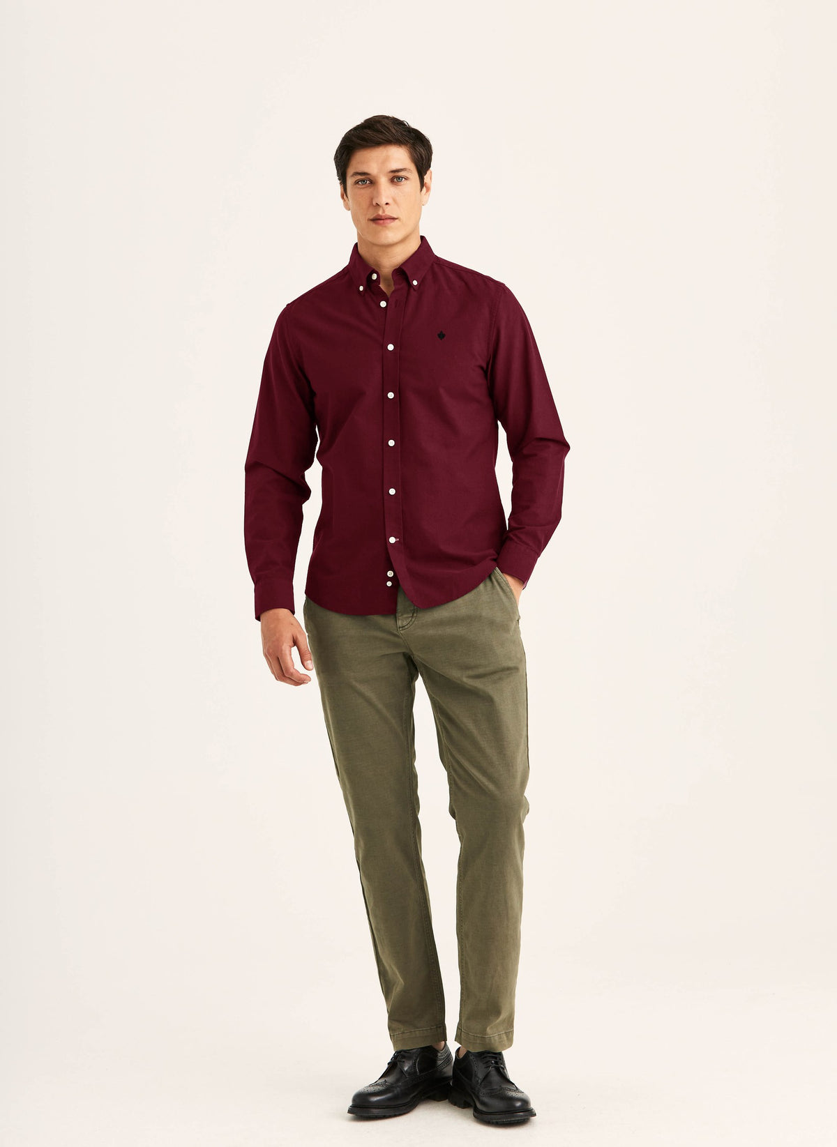 Douglas Oxford Slim Fit Shirt Wine Red