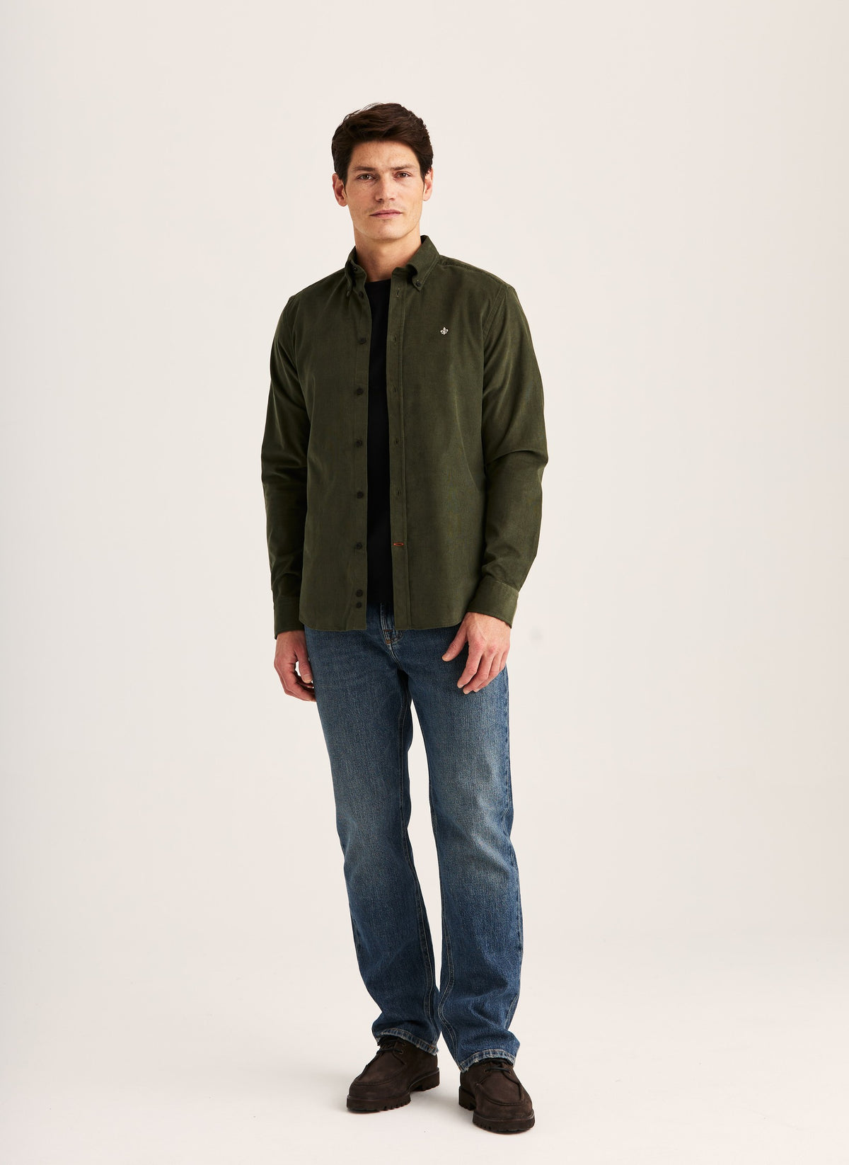 Douglas Cord Shirt Slim Fit Olive - Morris