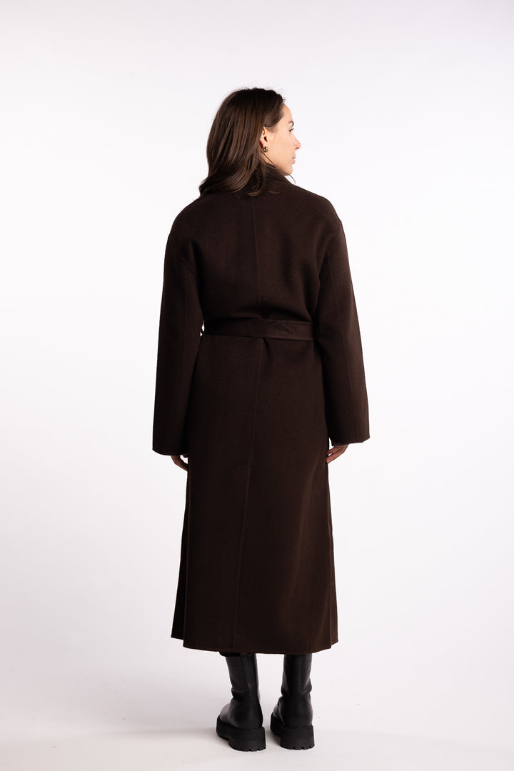 Double Wrap Coat- Molé Brown
