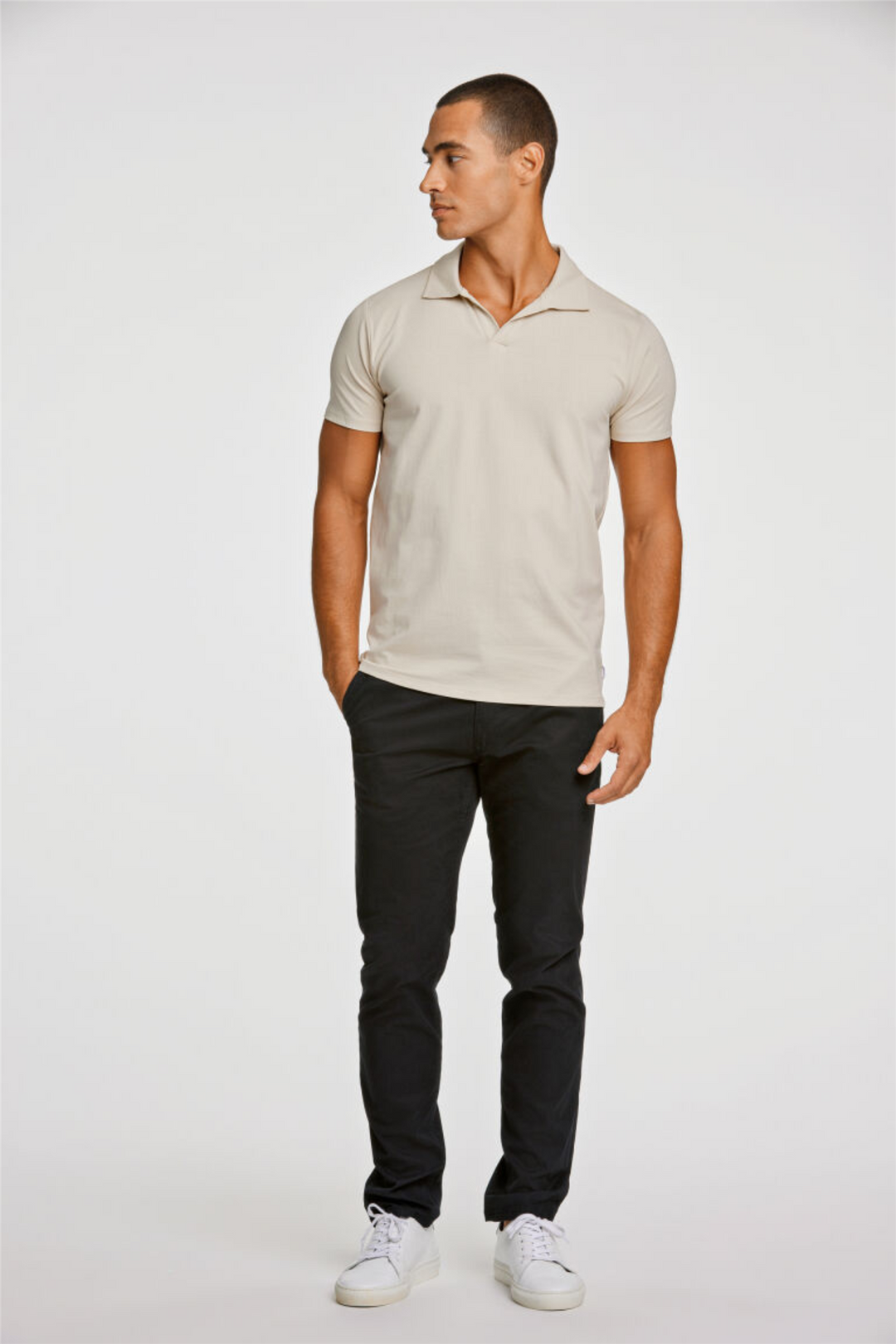 Stretch Polo Shirt S/S Stone