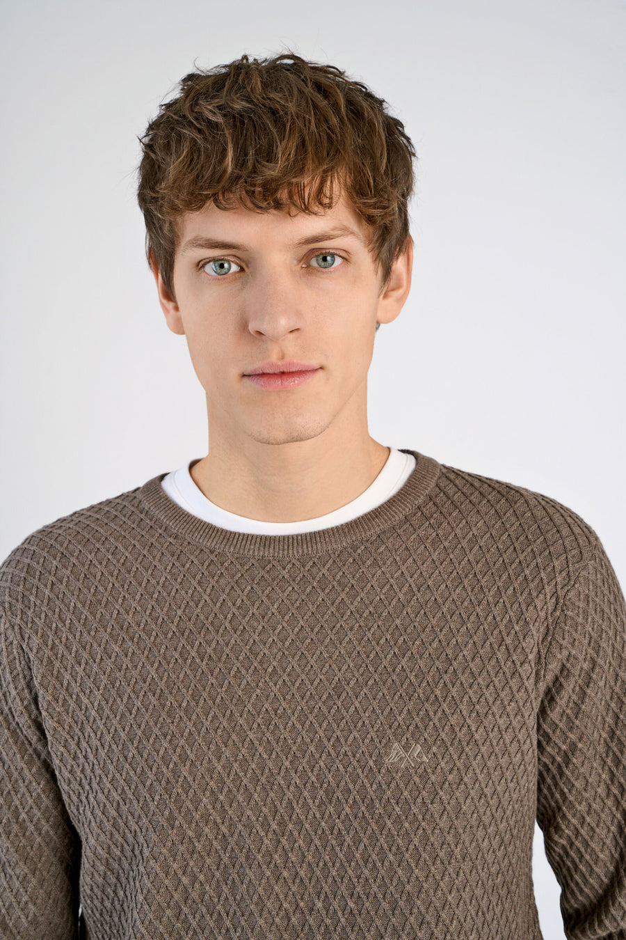 Cable Knit Jumper Dk Sand Melange
