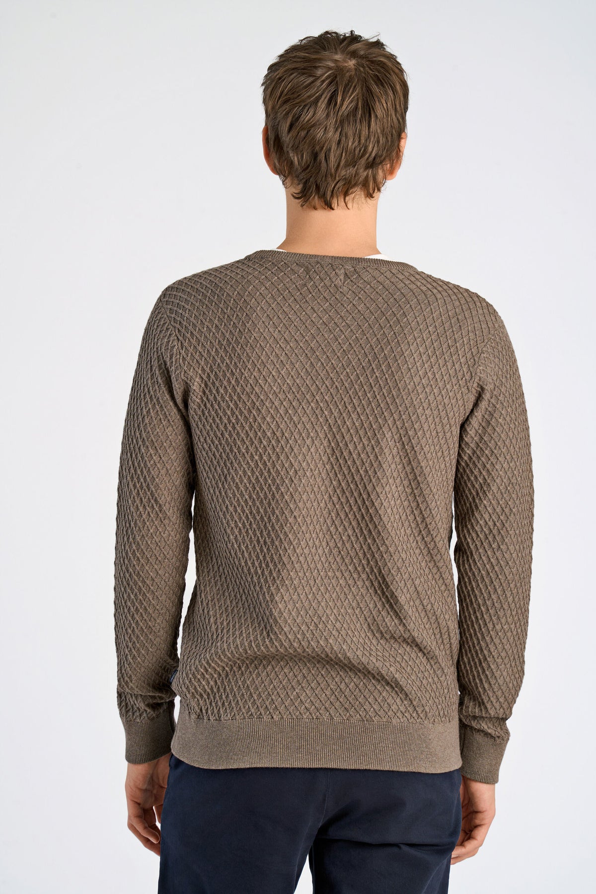 Cable Knit Jumper Dk Sand Melange