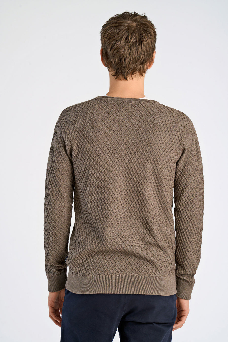 Cable Knit Jumper Dk Sand Melange
