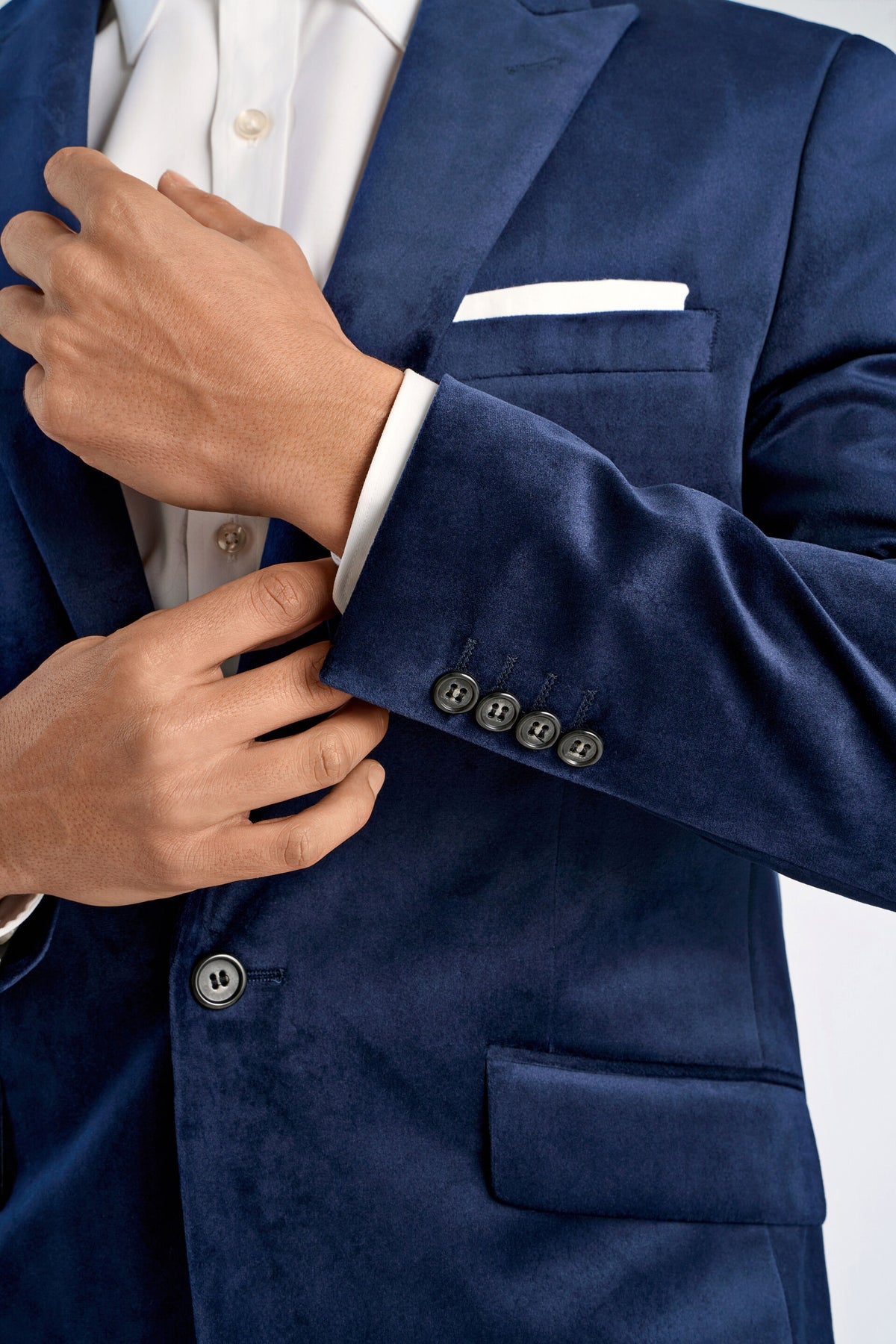 Velvet Blazer Dark Blue - detaljbilde