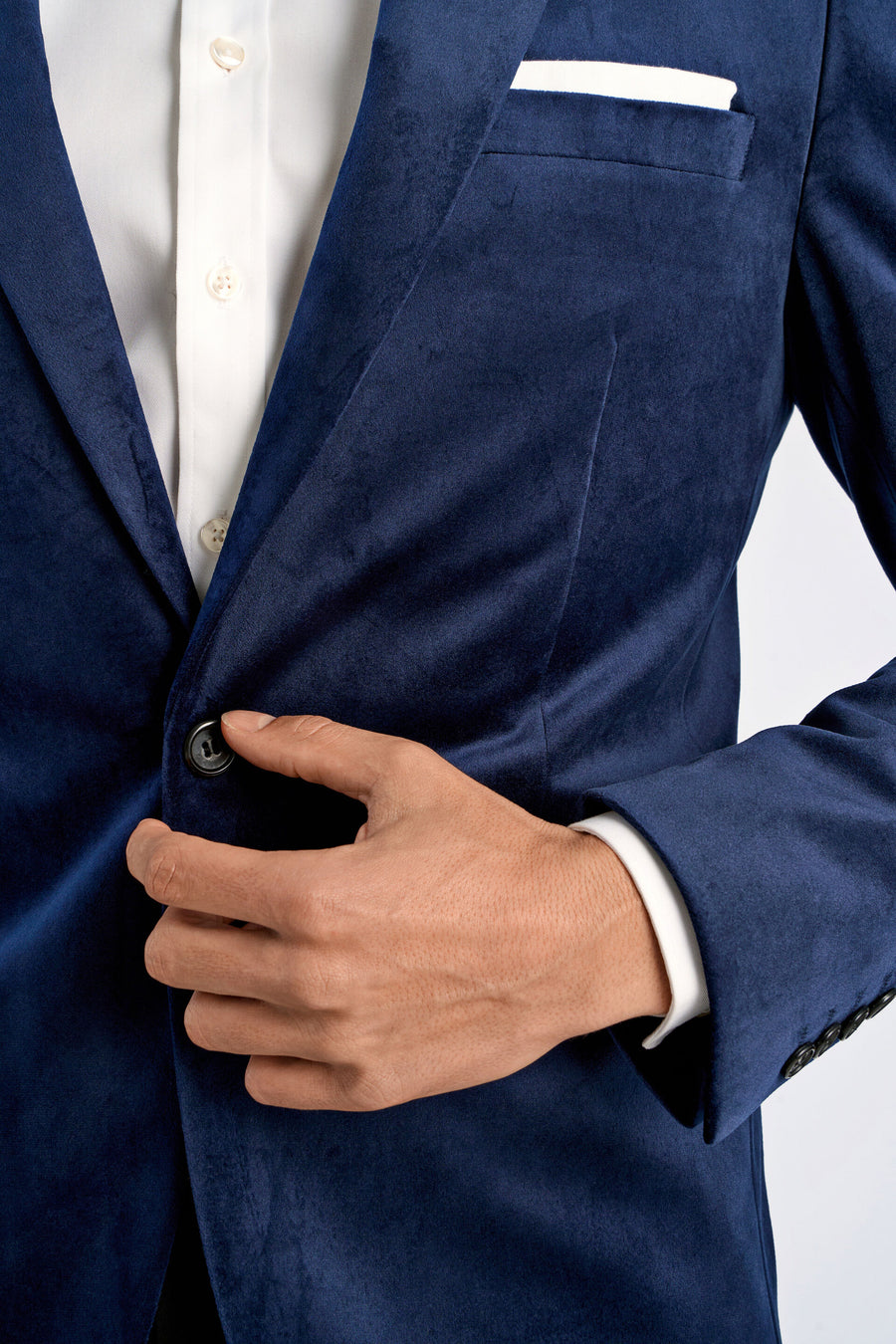 Velvet Blazer Dark Blue - detaljbilde