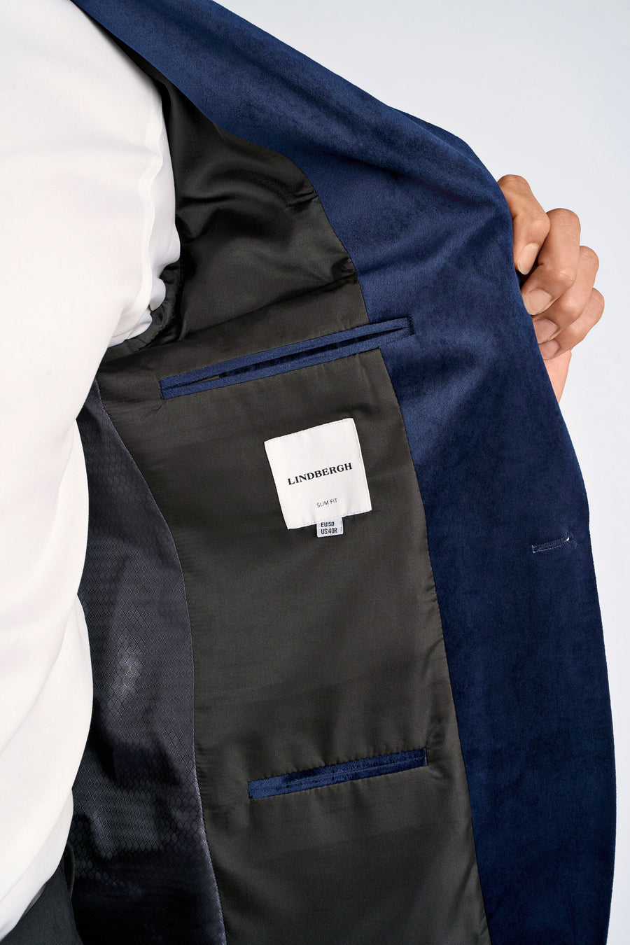 Velvet Blazer Dark Blue - detaljbilde