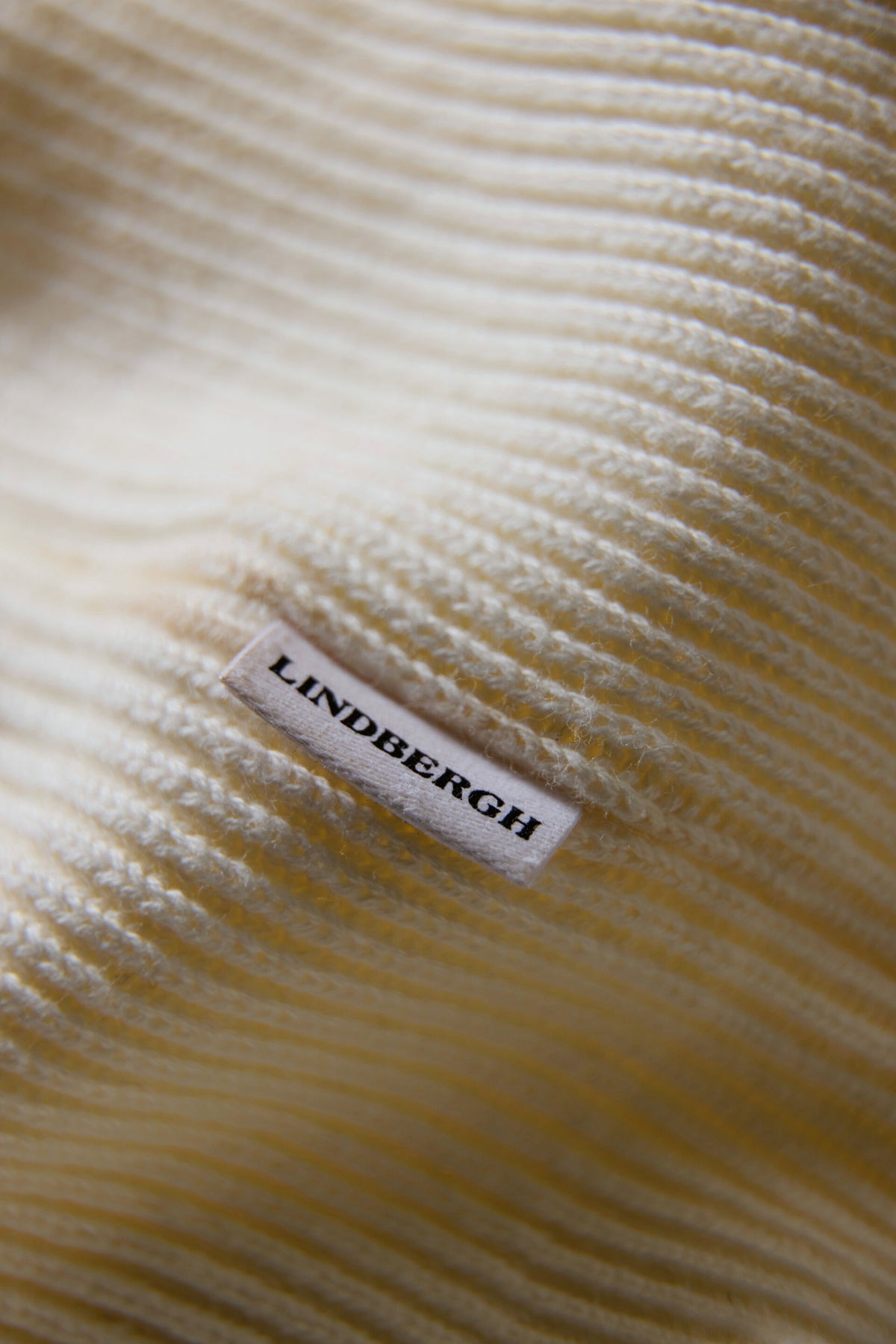 Half Zip Rib Knit Pearl White - nærbilde strikk