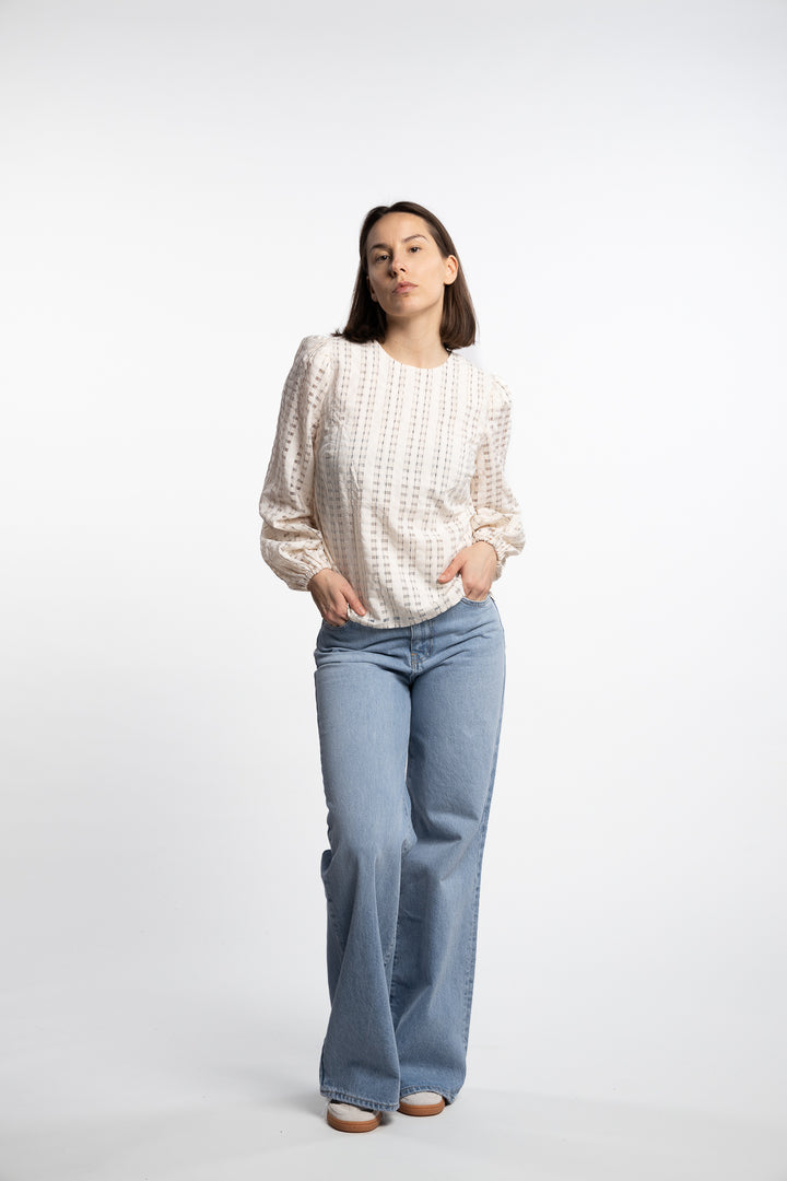 Rina Blouse- Cream Check