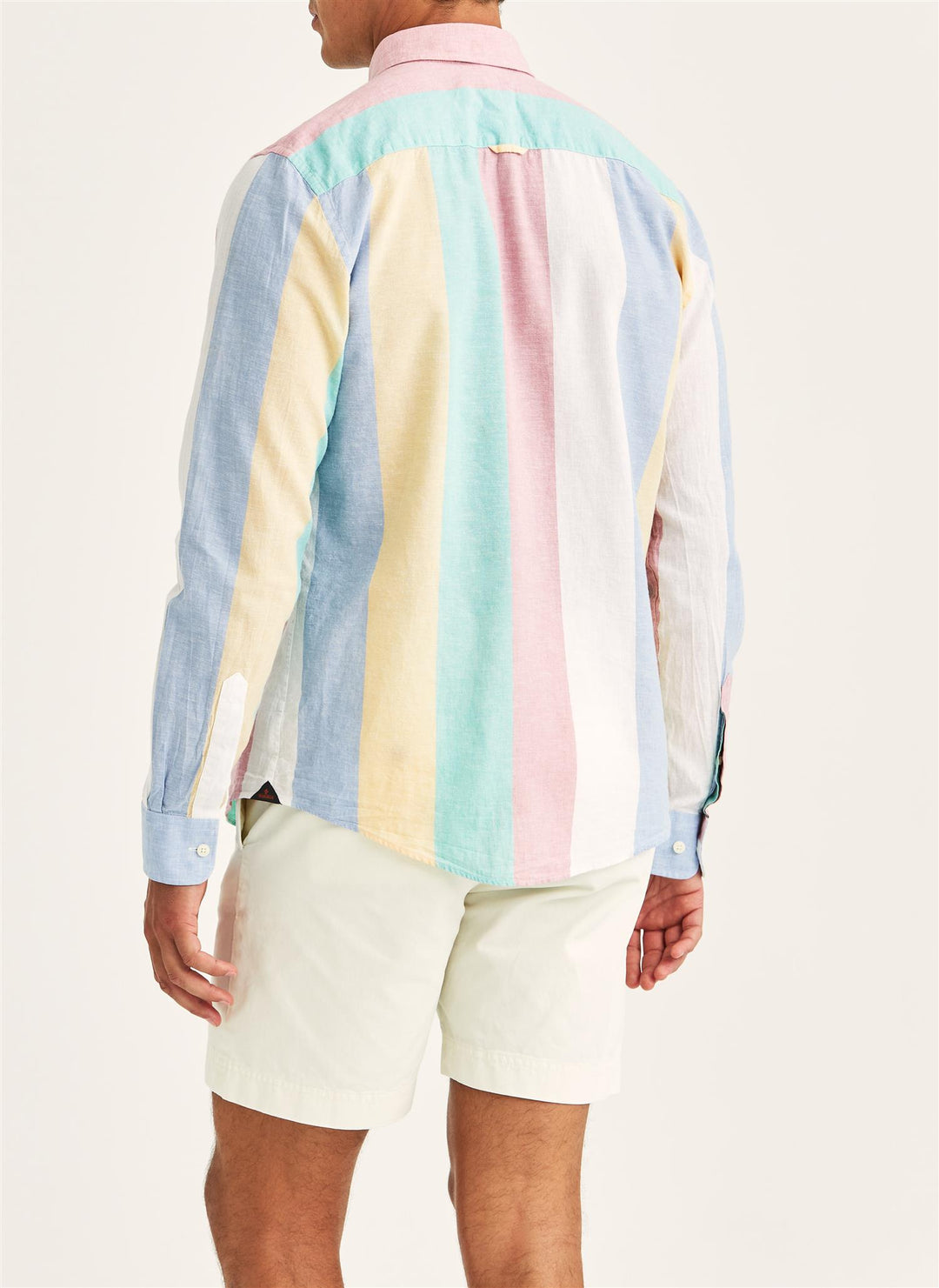 Happy Classic Fit Linen Stripe-Shirt Pink
