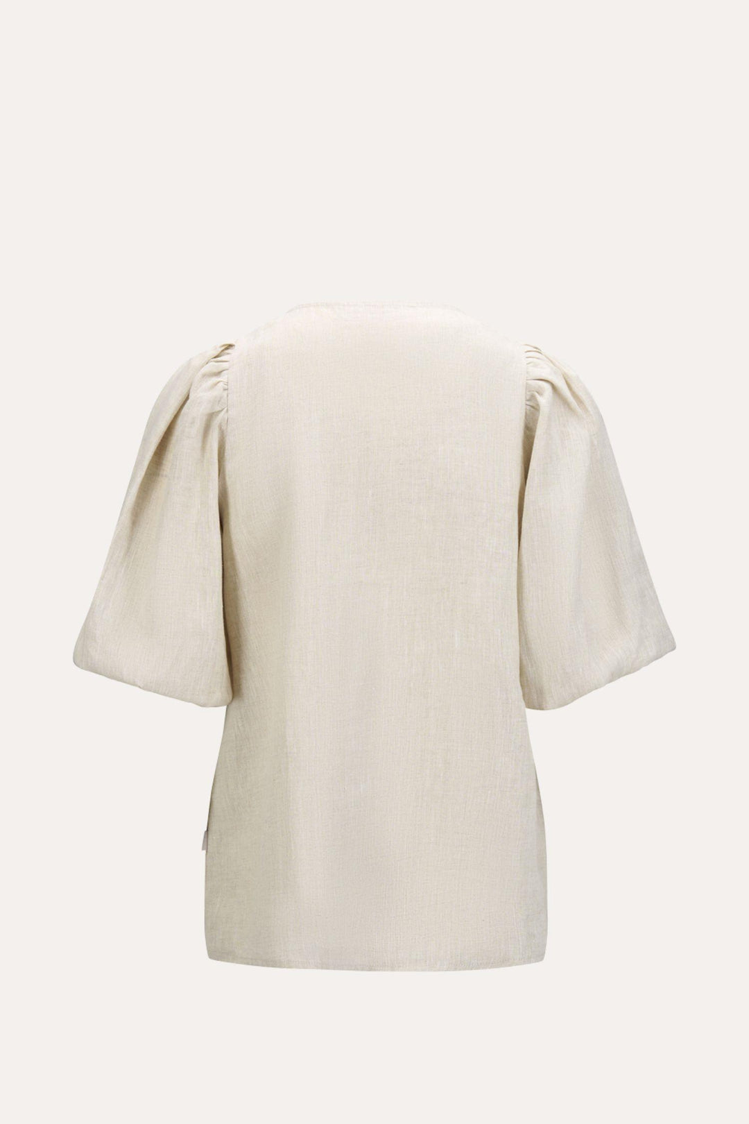 Anna Linen Top- Beige Melange