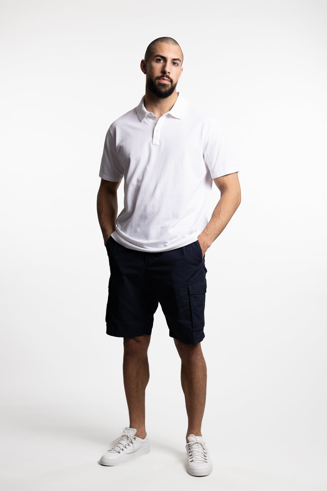 Garment-Dyed Piqué Cotton Polo Shirt White