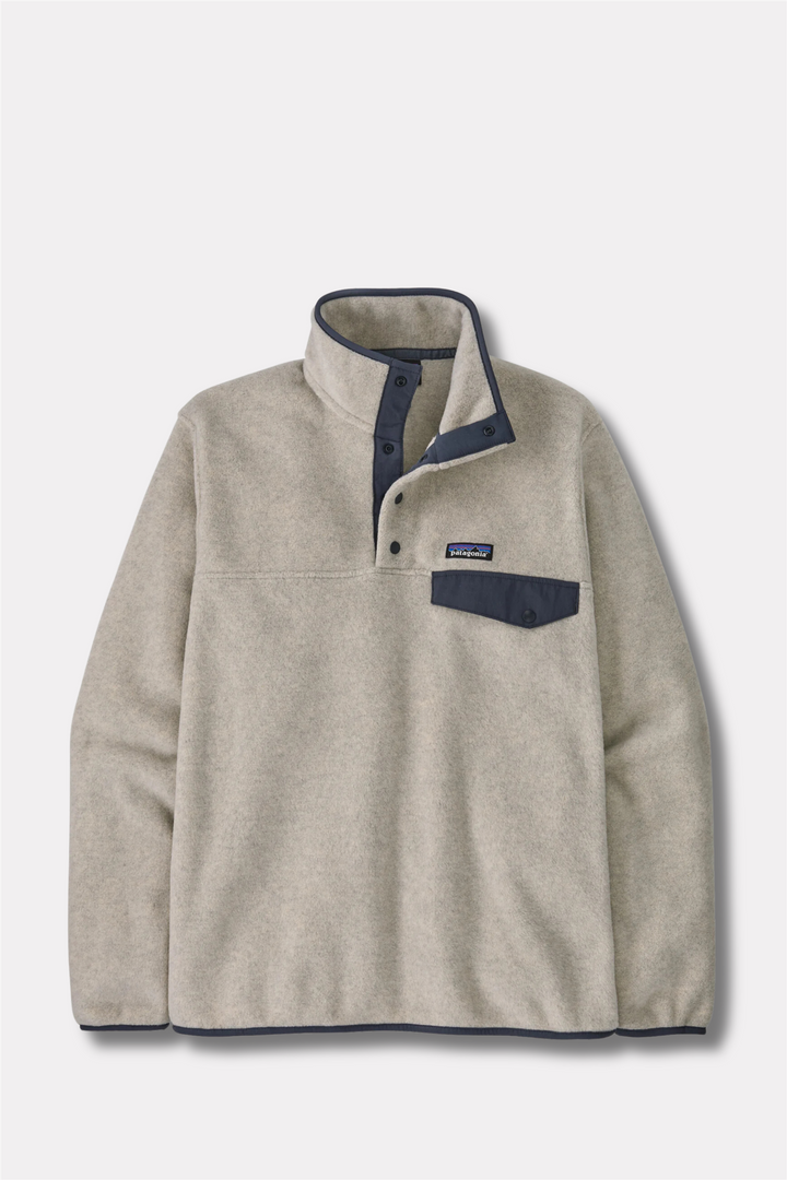 M Lightweight Synchilla® Snap-T® Fleece Pullover Oatmeal Heather w/Smolder Blue