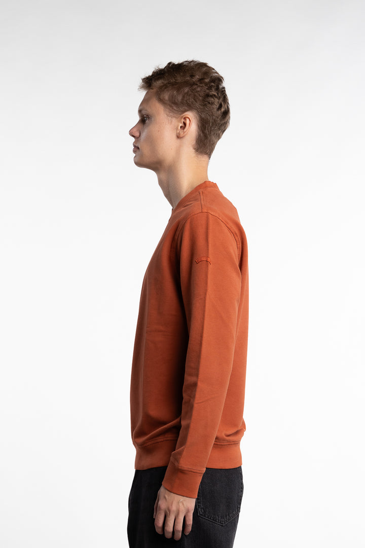 X-Soft Garment Dyed Stretch Cotton Sweatshirt Orange