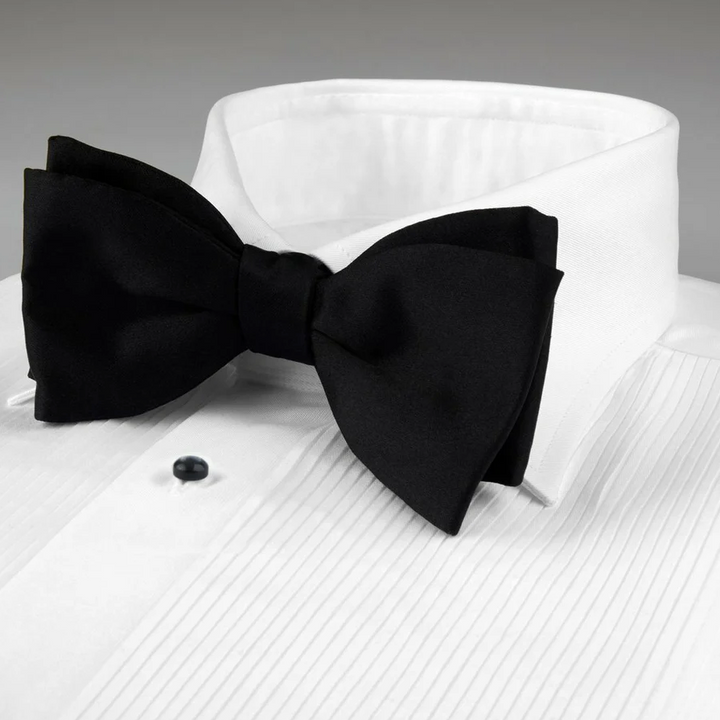 Slimline Pleated Smoking Shirt White