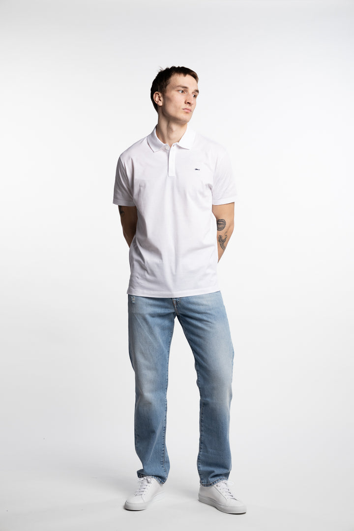 Shark Badge Double Piqué Cotton Polo