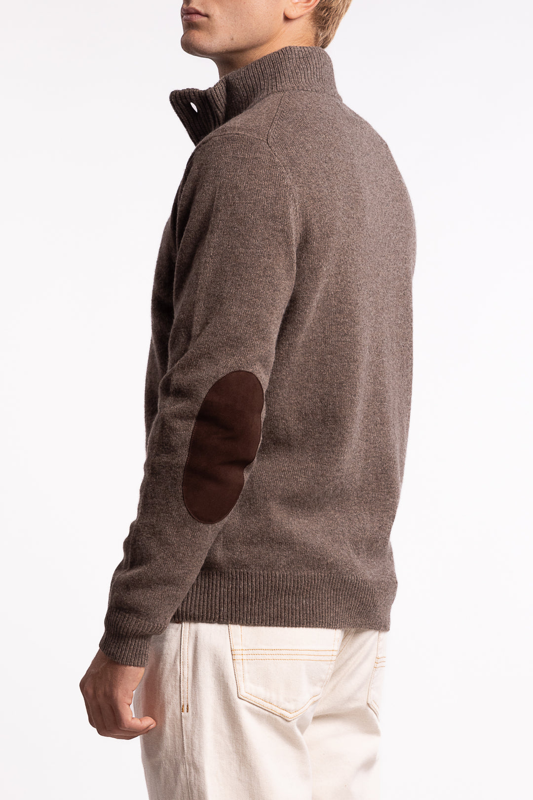 Essential Patch Half Zip Dark Stone