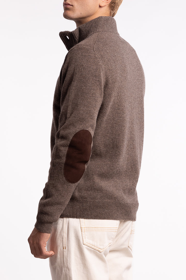 Essential Patch Half Zip Dark Stone
