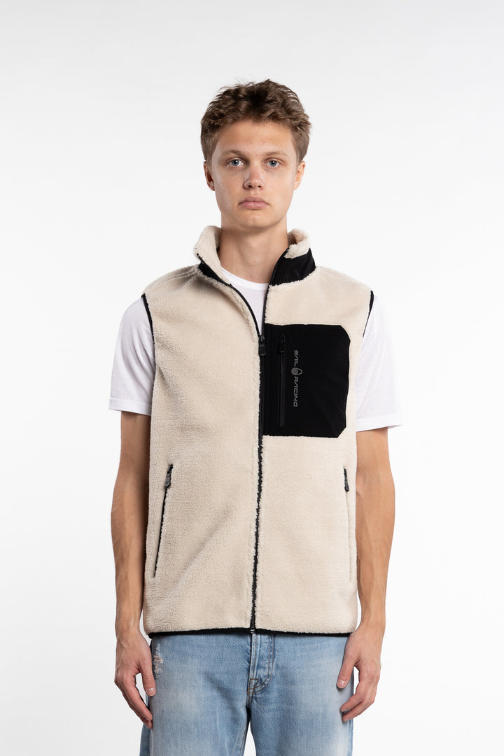 Bowman Pile Zip Vest Ivory