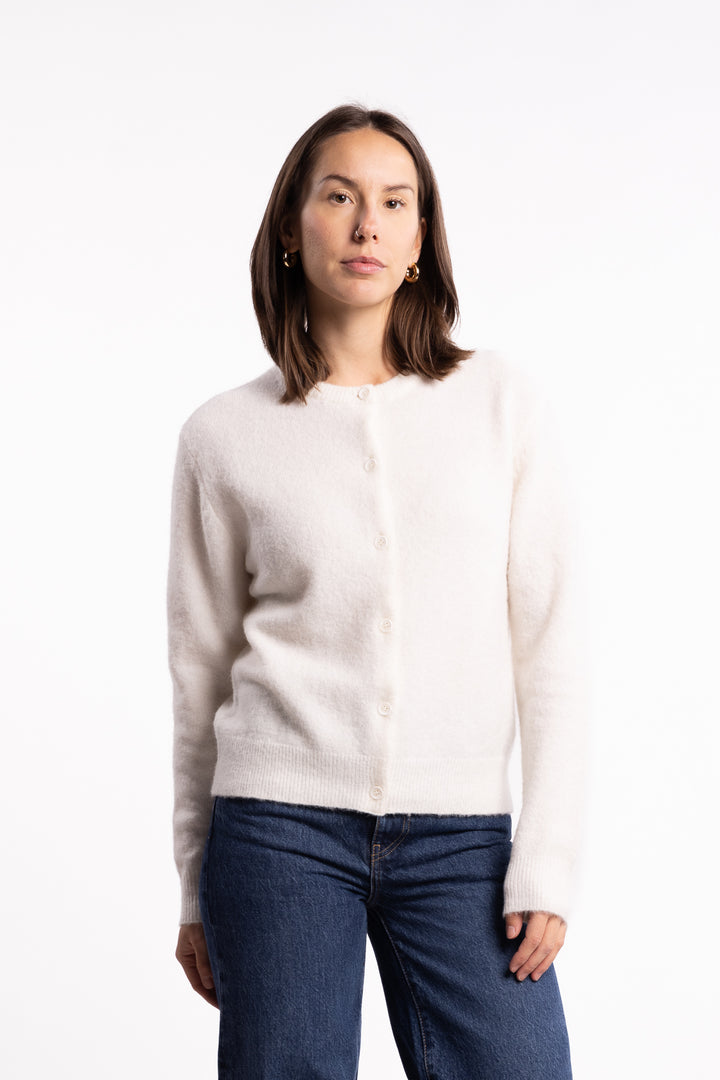Nor Short Cardigan 7355- Clear Cream