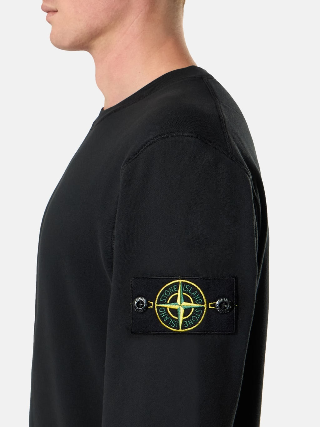 6100060 Organic Cotton Fleece Regular-fit Crewneck Black