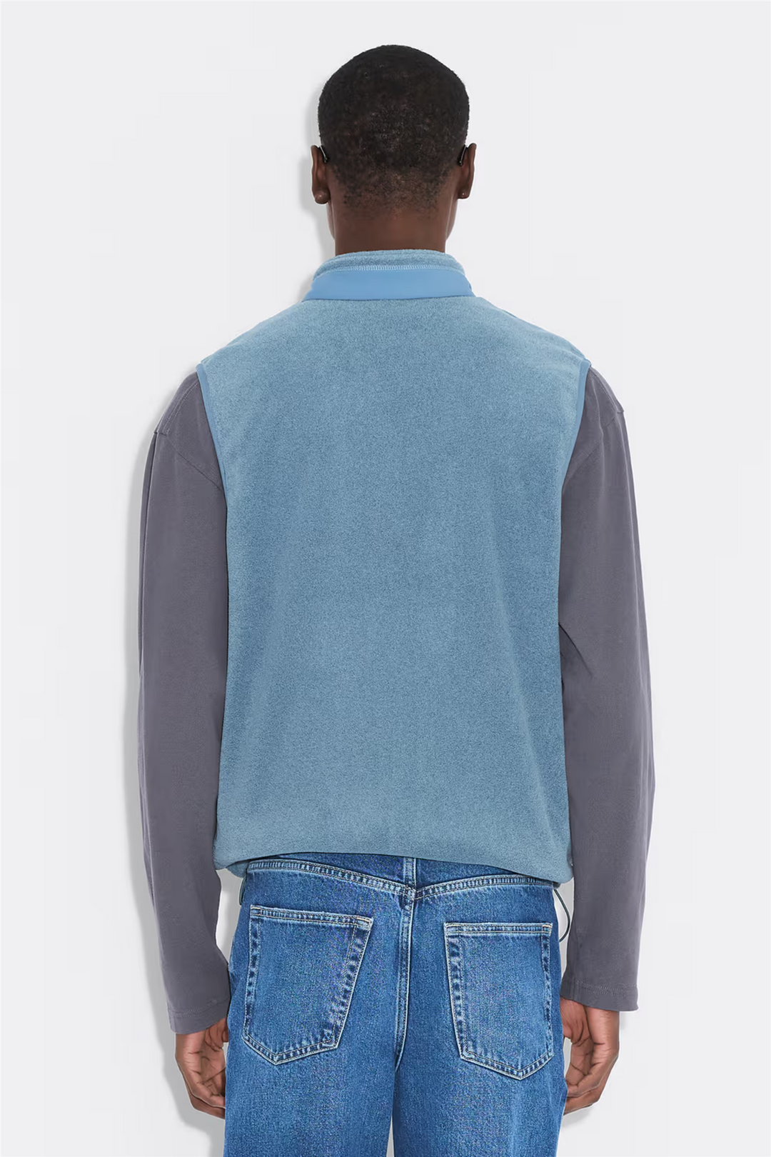 Regular Fleece Vest Dusty Blue