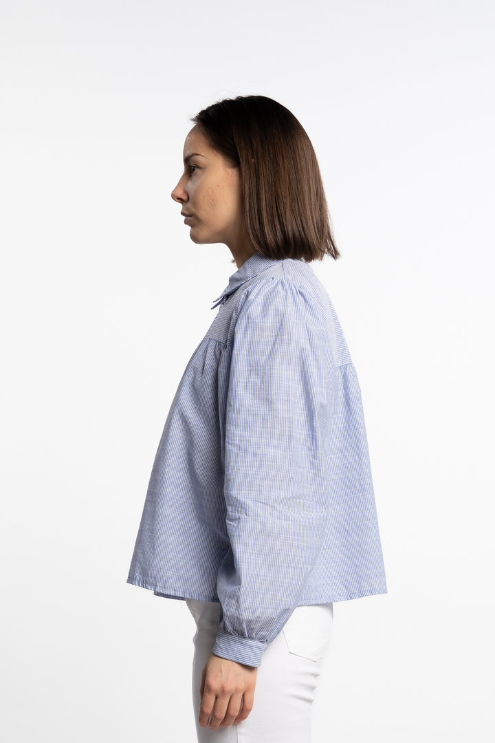 Mai Blouse- Blue Stripe