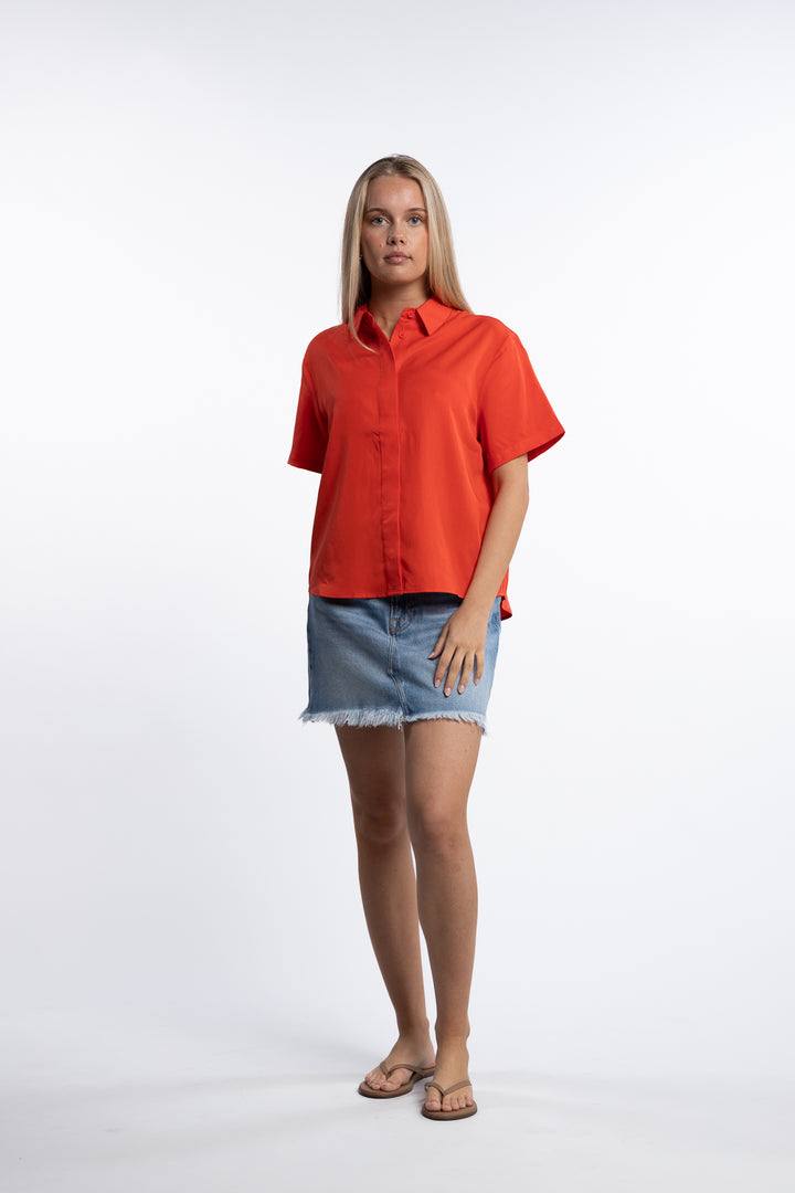 Mina SS shirt 14028- Flame Scarlet