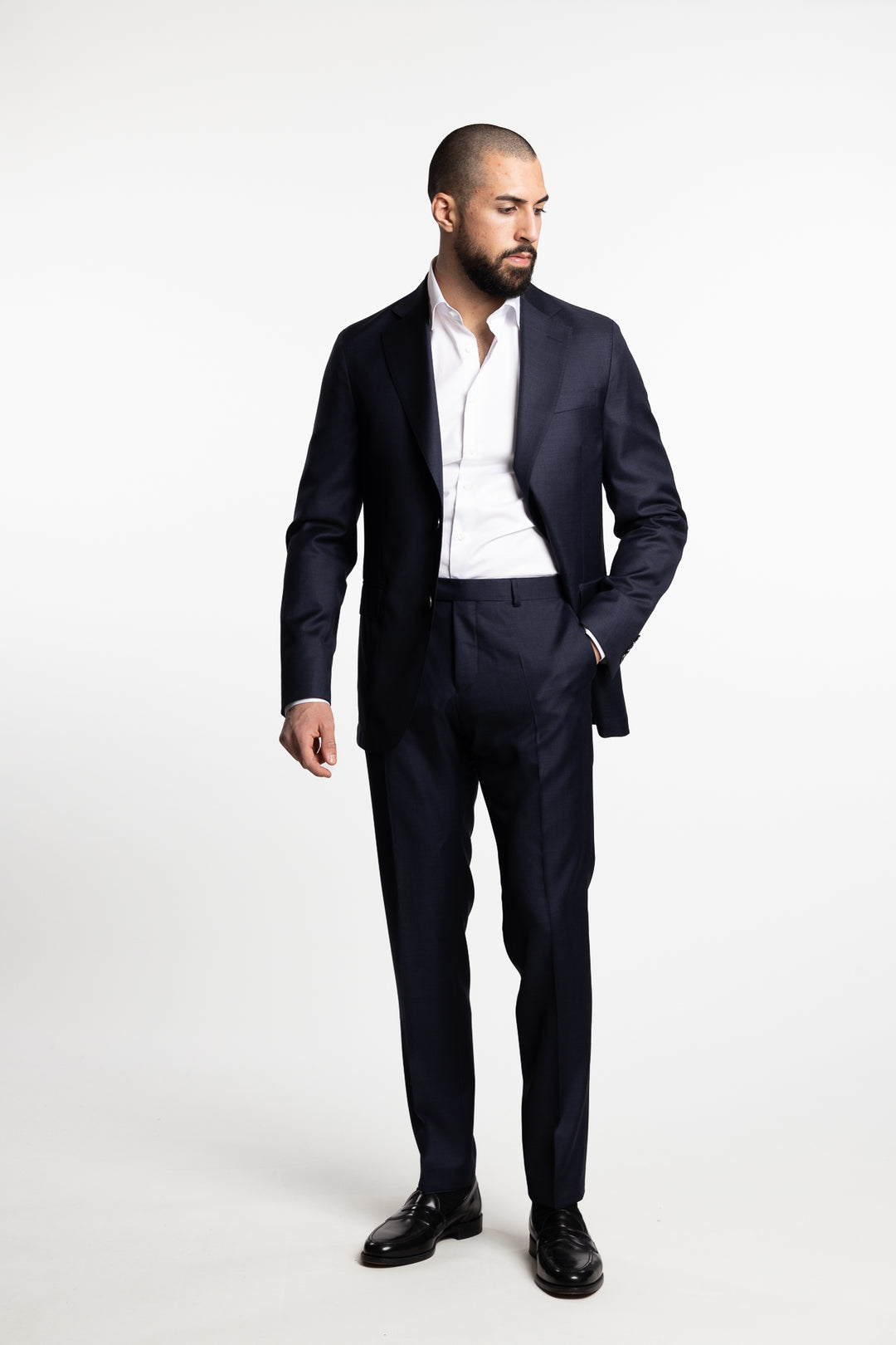 Palermo Slim Fit Trousers Dark Blue Melange