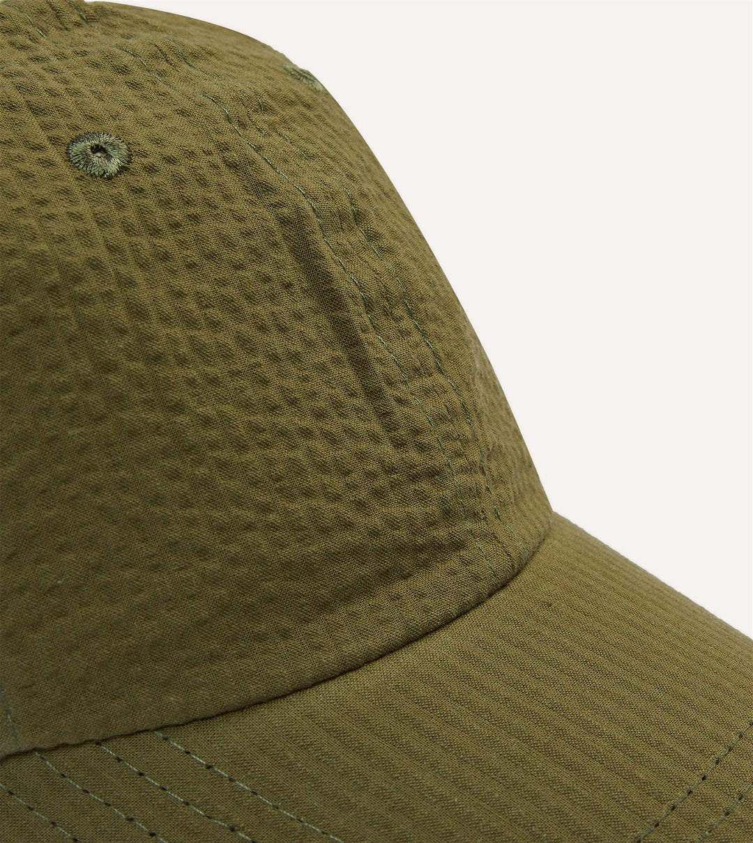 Seersucker Baseball Cap Khaki