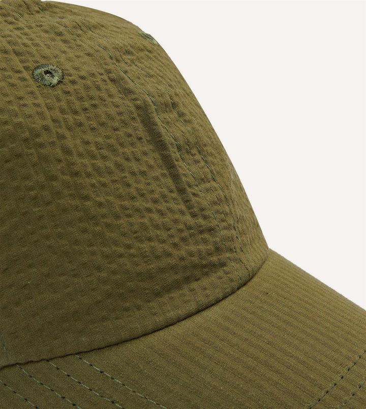 Seersucker Baseball Cap Khaki