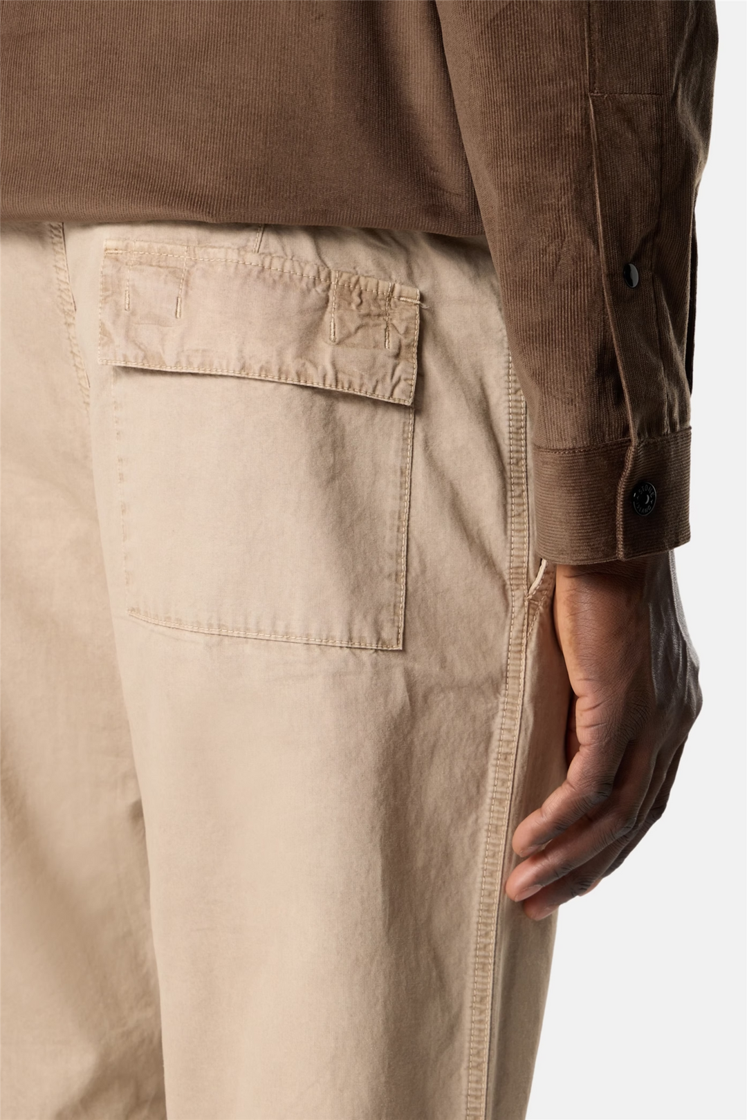 3100044 Regular-fit chino trousers Brushed Organic Cotton Canvas 'Old' Effect Beige