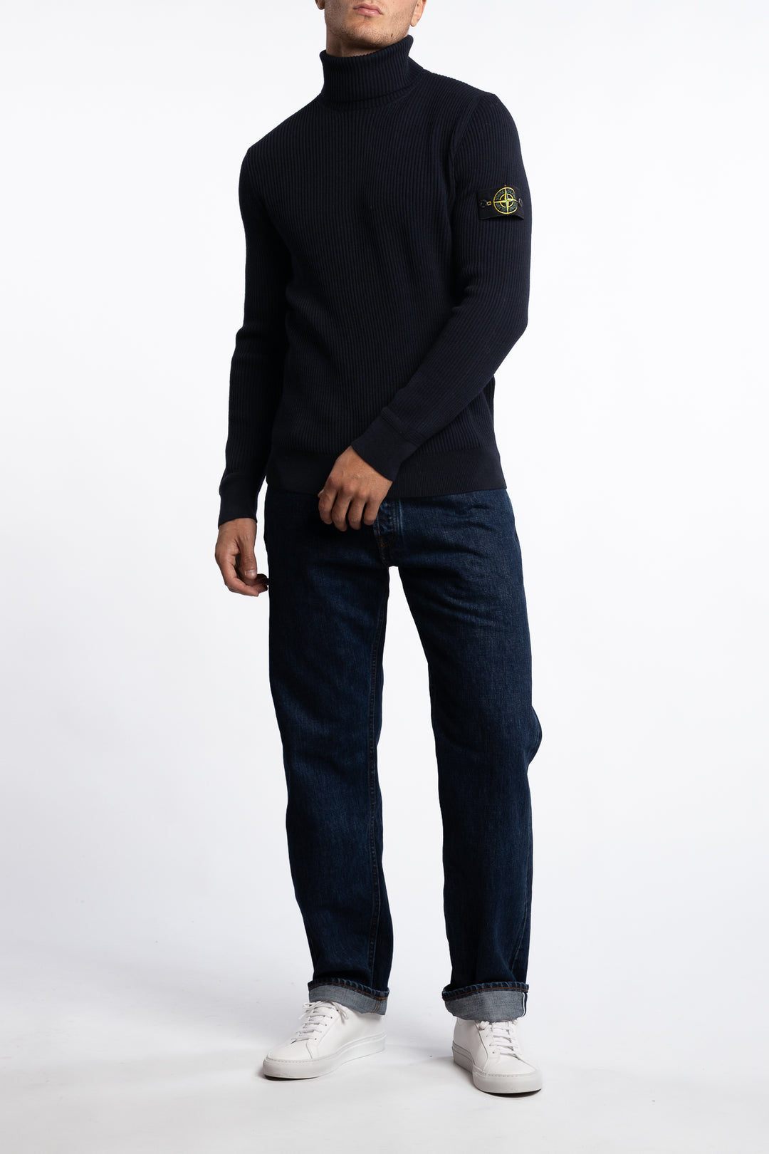 5100052 Full Rib RWS Wool Turtleneck Jumper Navy