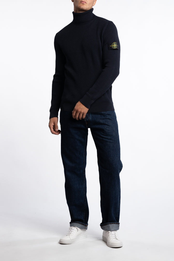 5100052 Full Rib RWS Wool Turtleneck Jumper Navy