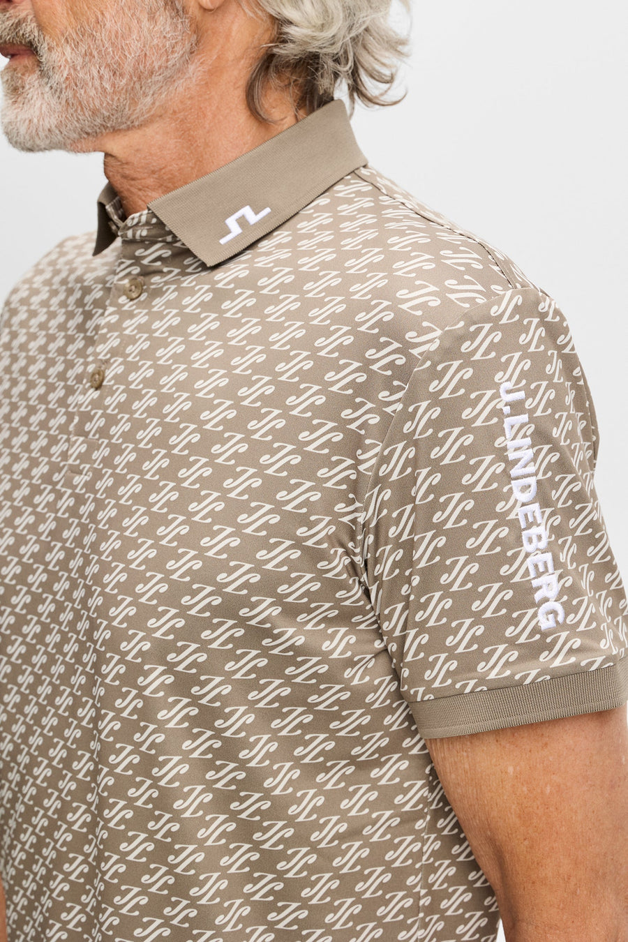Tour Tech Print Polo Cardi Jacquard S Brindle