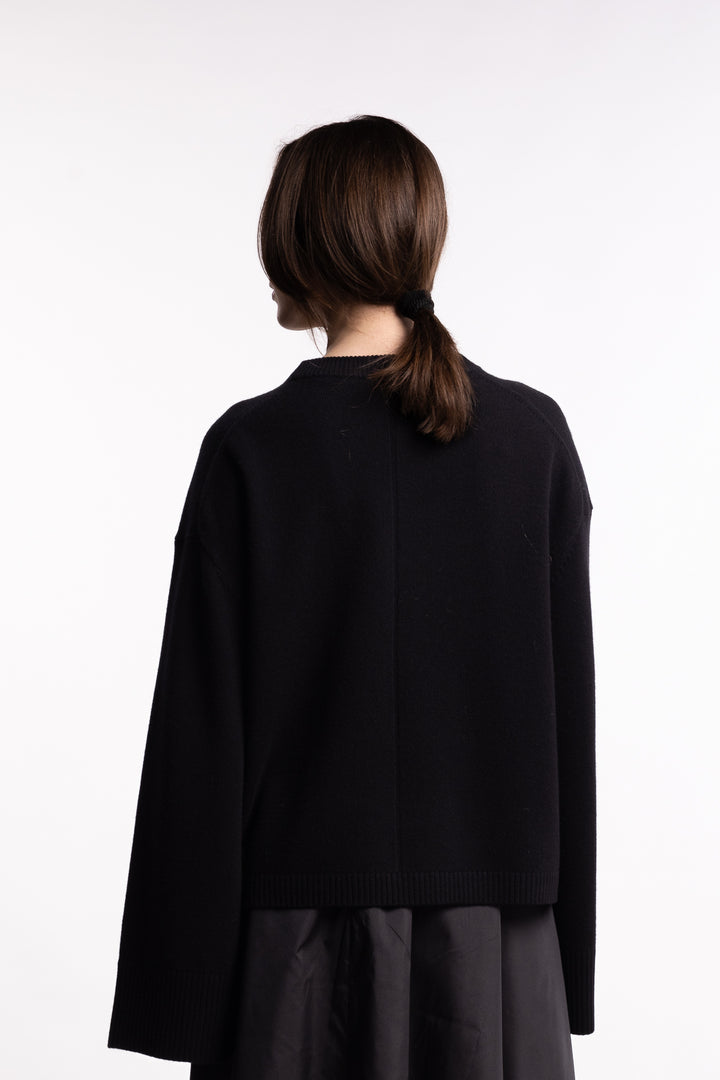 Crewneck Lounge Sweater - Jet black