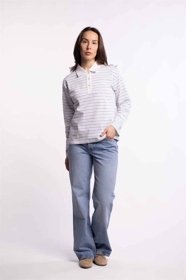 Elmer polo shirt - Light blue stripe
