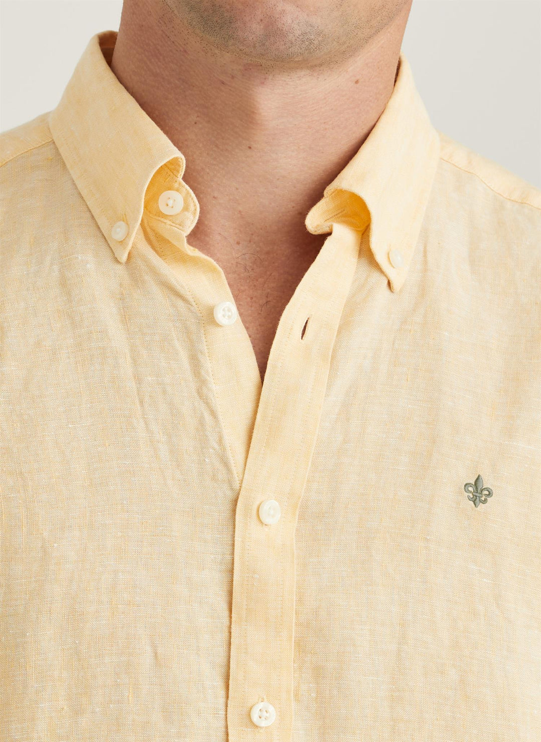 Douglas Linen Classic Fit Shirt Yellow