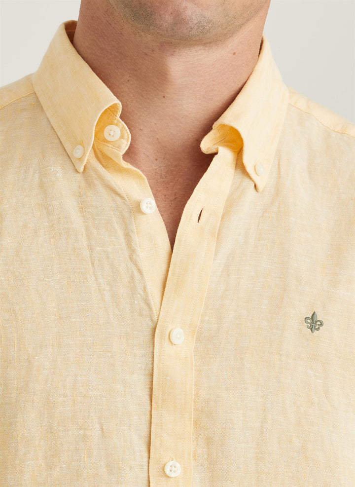 Douglas Linen Classic Fit Shirt Yellow