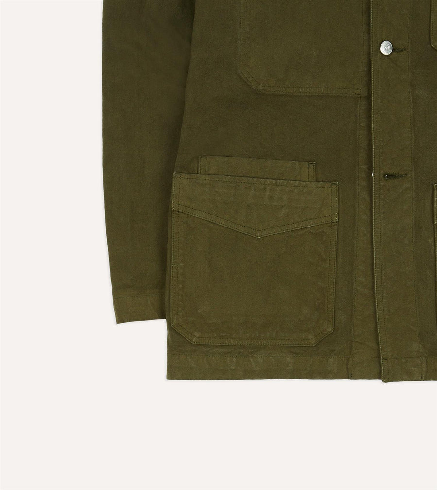 Cotton Duck Canvas Five-Pocket Chore Jacket Olive