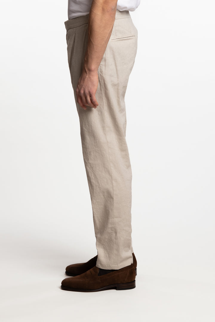 Pisa Cotton/Linen Trousers Trench Beige