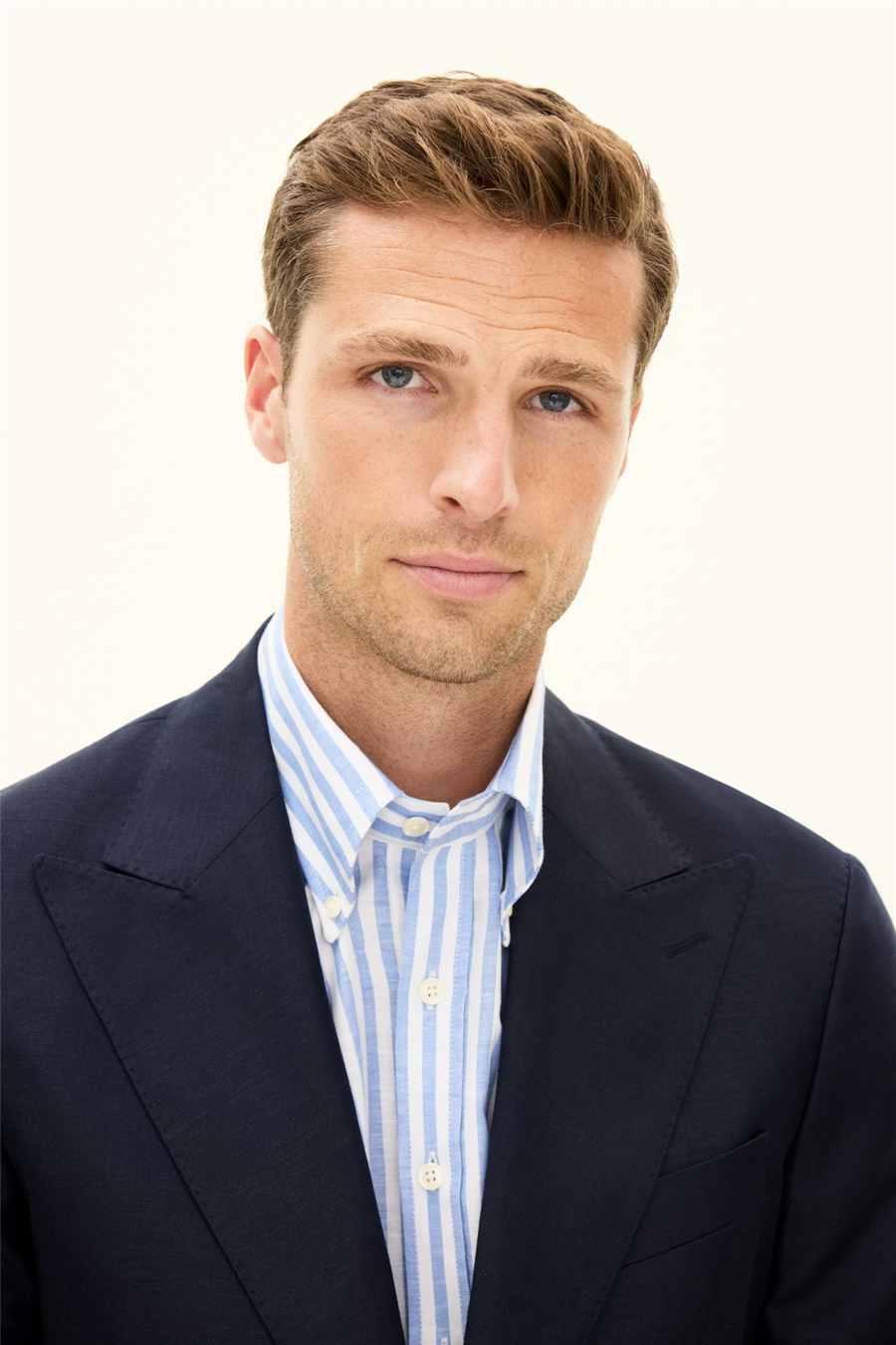 Rufus Regular Fit Wool/Linen Blazer Navy