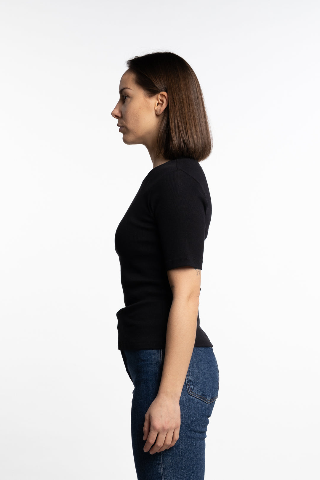 Pippa Rib Tee- Black