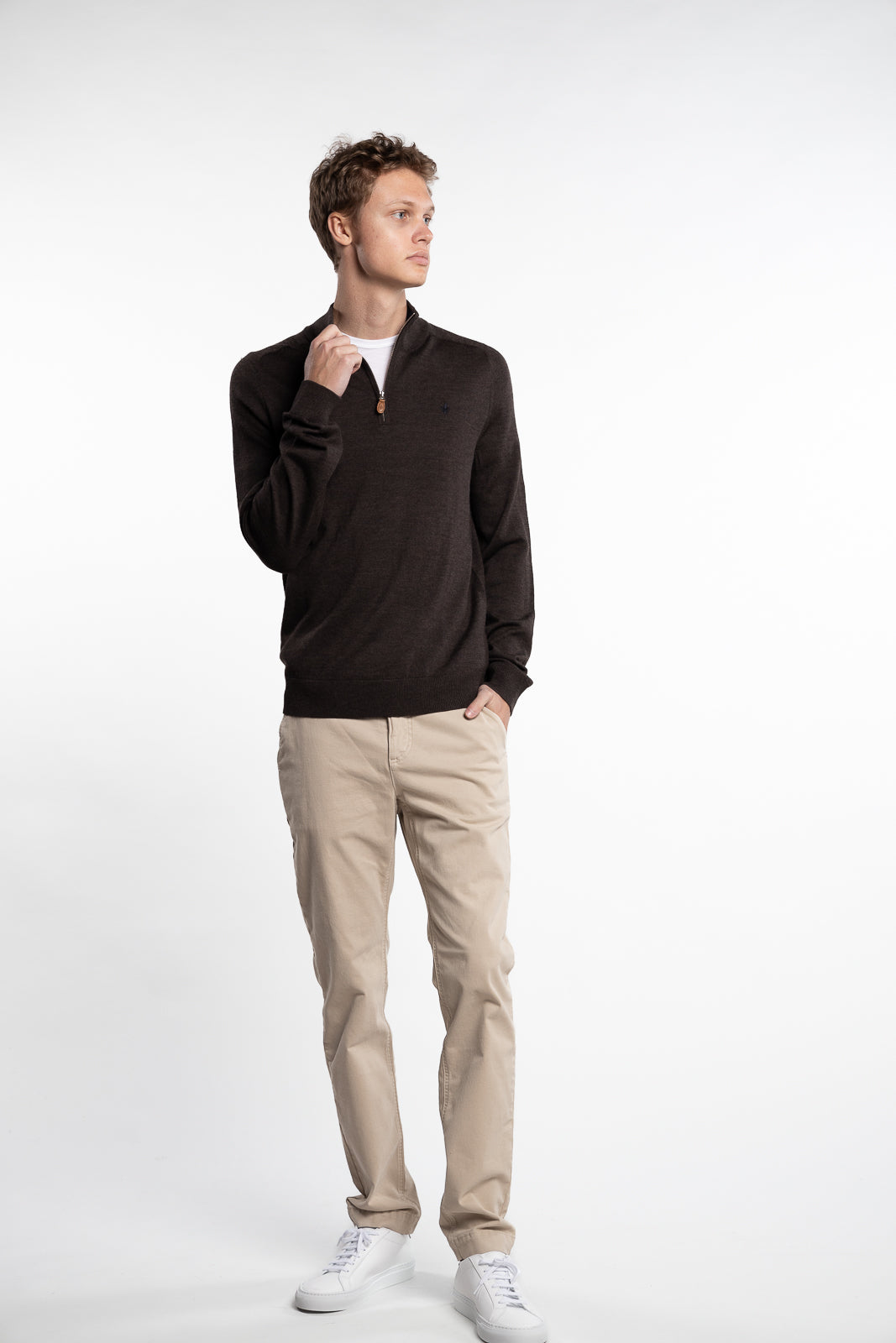 Merino John Zip Brown