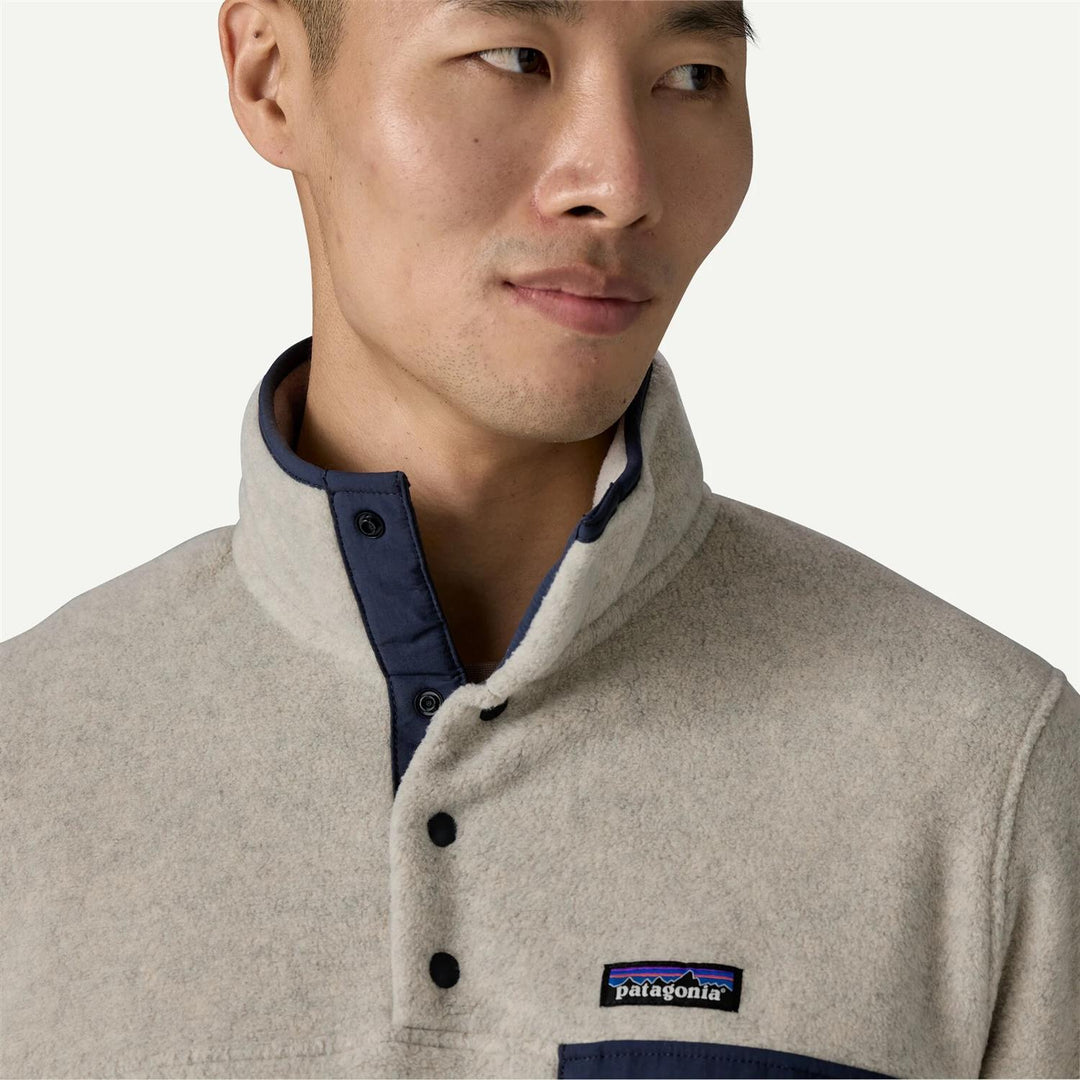 M Lightweight Synchilla® Snap-T® Fleece Pullover Oatmeal Heather w/Smolder Blue