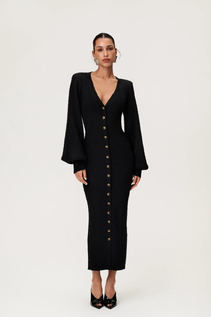 Montana Dress- Black Boucle