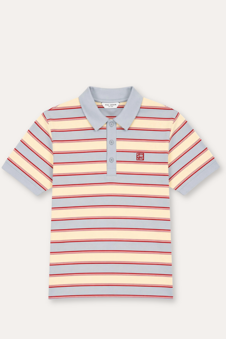 Evelyn Polo Tee - Ocean Stripe
