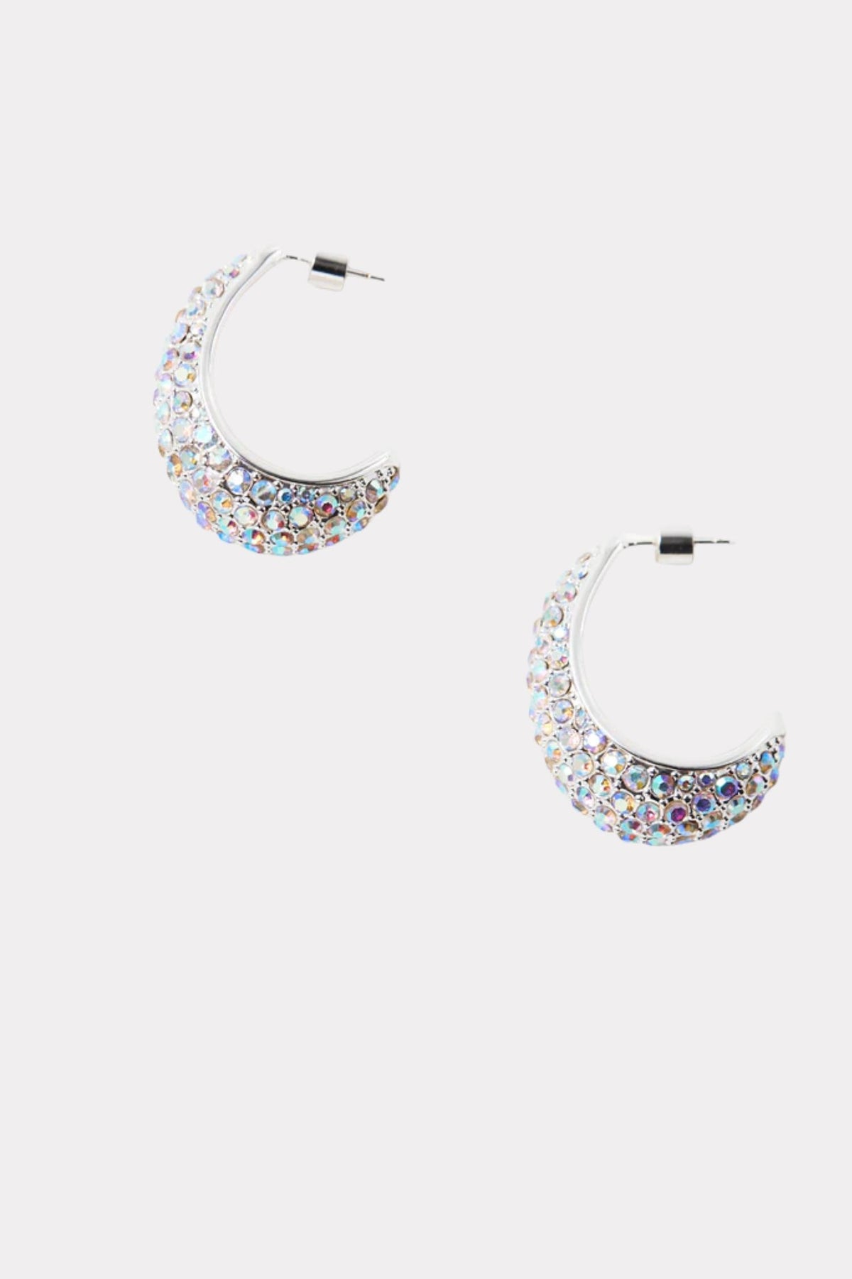 Small Crescent Hoops- Silver